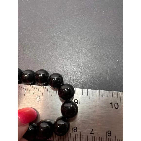 10mm Black Onyx necklace with sterling silver clasp *NEW* - Picture 11 of 11